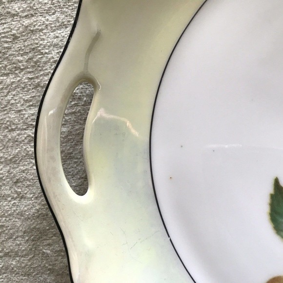 Z.S.&C. German Porcelain Cake Dish Yellow Rose Handles PreOwned - Picture 14 of 16